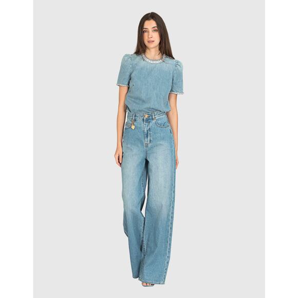 Zimmermann Crush Straight Jeans in Blue Moon 24 - Picture 1 of 4